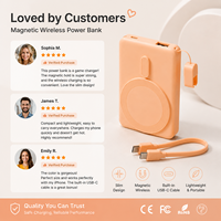 Nouvelle Tendance 2026 : Batterie Externe Magnétique 5000 mAh avec Support Téléphone, Charge Rapide, Câble Type-C Intégré, LED, Logo Personnalisé – Vente en Gros, Meilleure Vente