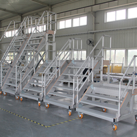 en aluminium de sécurité industrielle passerelles plates-formes pliantes échelles avec accessoires pieds niveleur de jambe