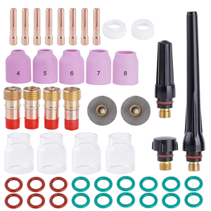 46pcs Tig Hàn ngọn đuốc Kit vật liệu đồng ống kính khí lùn mập #<span class=keywords><strong>12</strong></span> cốc thủy tinh Phụ kiện cho Tig <span class=keywords><strong>WP</strong></span>-17/18/26 - Product Image 2
