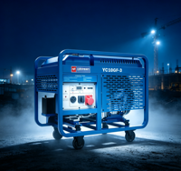 Générateur diesel portable 10 kW, triphasé, 11 kW max, double cylindre, refroidissement par air, châssis ouvert, démarrage électrique