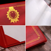 Carpeta Porta Diplomas de Cuero PU Azul Marino A4 con Logotipo Personalizado, Porta Certificados de Graduación, Porta Títulos para Premios Escolares y Universitarios