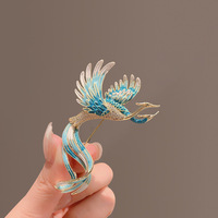 Broche Métallique Haut de Gamme Style Chinois Ethnique Phénix en Parade 2026 pour Femme – Luxe, Sophistication et Distinction, Sublimant les Quatre Saisons