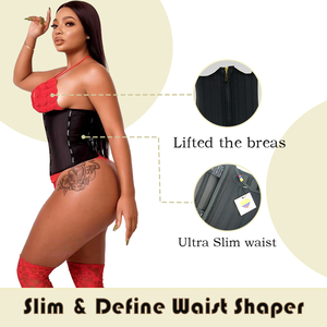 Faja <span class=keywords><strong>de</strong></span> Látex 100% con Gancho Invisible, Faja Reductora <span class=keywords><strong>de</strong></span> Cintura Larga por Delante y Corta por Detrás, Corsé Postquirúrgico Efecto Reloj <span class=keywords><strong>de</strong></span> Arena con 25 Varillas <span class=keywords><strong>de</strong></span> Acero - Product Image 4