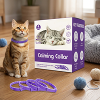Collier apaisant pour chat, lot de 4, 15 pouces, huile naturelle à libération lente, cliniquement prouvé, 8 semaines, 60 jours, convient à toutes les tailles