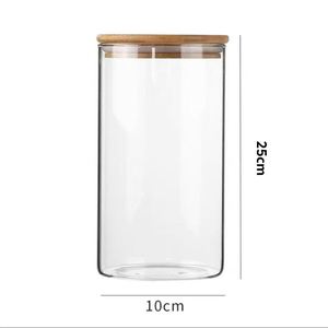 Heat Resistant 600ml High Borosilicate Glass <b>Storage</b> Jars Sealed Bamboo Lid Microwavable BPA Free Dishwasher Safe Kitchen - Product Image 6