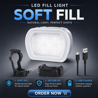 Mini lumière d'appoint LED magnétique portable 5V en ABS pour caméra d'action, avec luminosité réglable, accessoire d'éclairage photographique