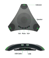 Microphone de conférence filaire USB omnidirectionnel pour ordinateur, 360 degrés, Plug and Play