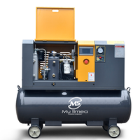 Compresseur d'air rotatif à vis portable, conception lubrifiée, moteur AC 10-50 CV, réservoir d'huile 500 L, sécheur et filtre, pression 8/13 bars