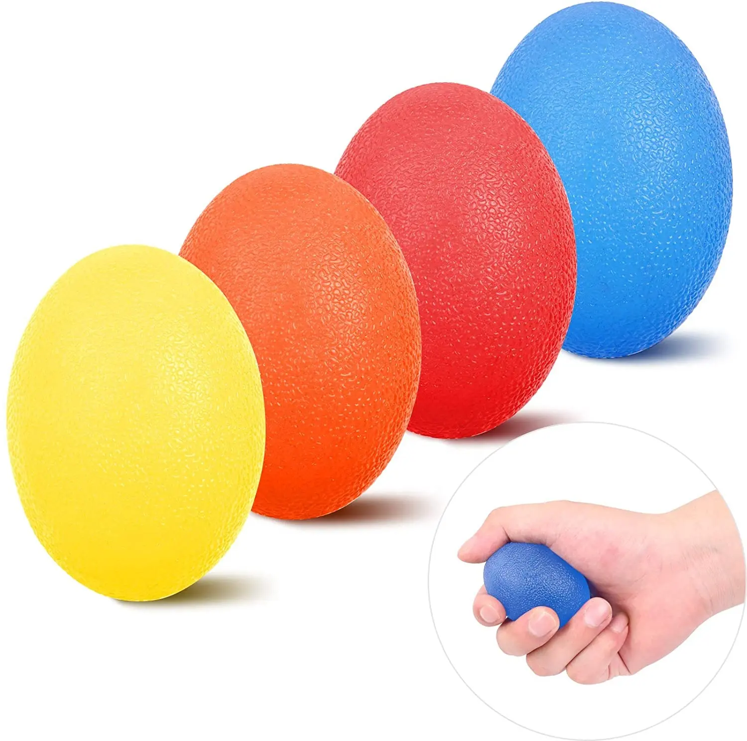 NUOVO A Forma di Uovo Molle Del Silicone Terapia Esercizio Dita della Mano Grip Sfera di Massaggio Per Mano di Addestramento di Riabilitazione