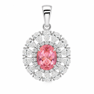 Pendentif de fiançailles en argent 925 avec zircon et pierres précieuses cultivées UM Jewelry, idéal pour un usage quotidien ou comme cadeau d'anniversaire de mariage - Product Image 5