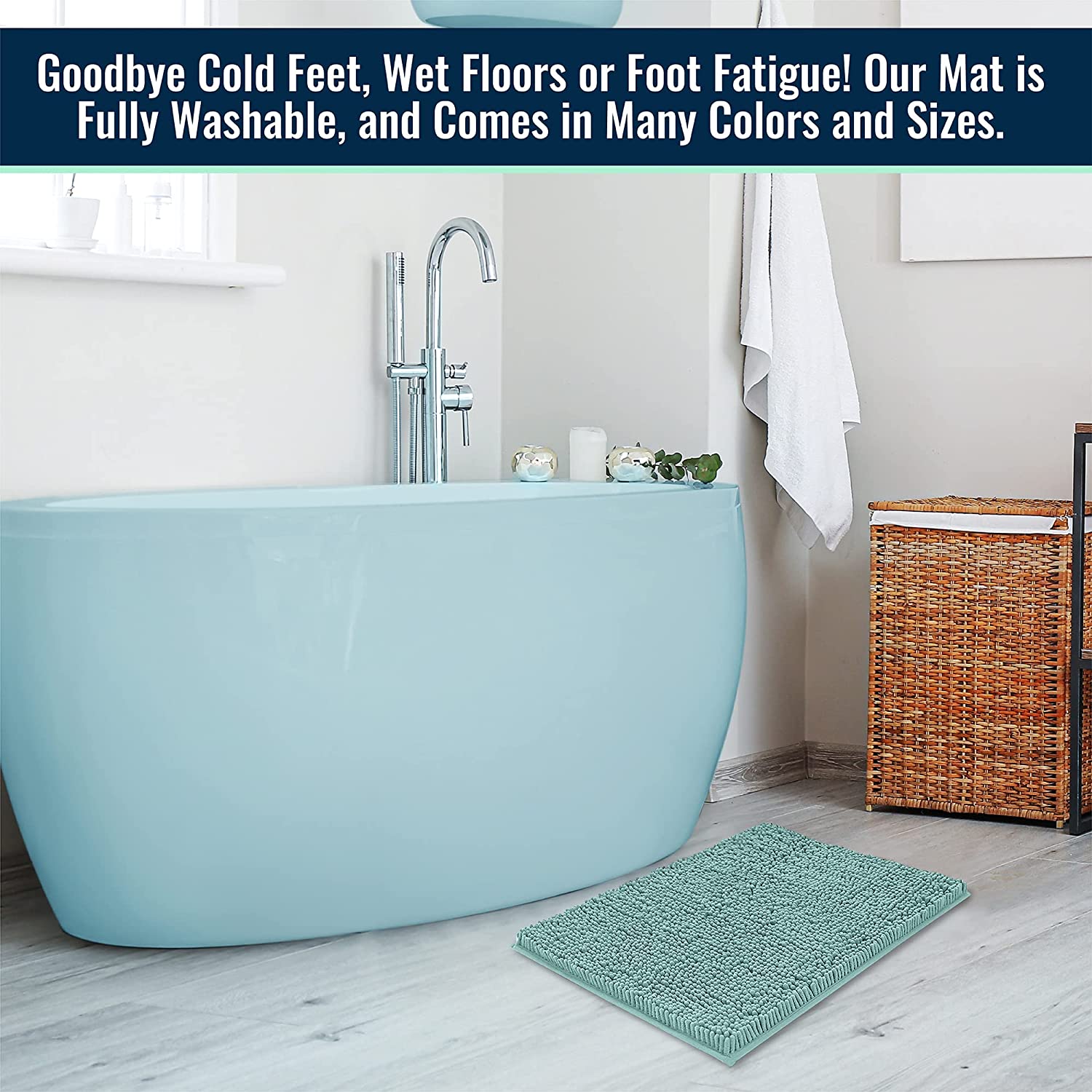 Tappeto Da Bagno Softstep Antiscivolo | Ciniglia Assorbente 91x61cm | Lavabile In Lavatrice