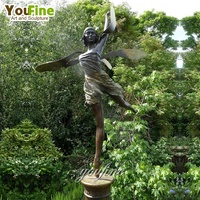 Statue de femme dansante en bronze de grande taille, sculpture d'art moderne, figure féminine pour la décoration de jardin, d'hôtel, de place publique ou de villa