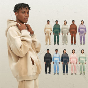 Sweat à capuche unisexe surdimensionné en molleton épais de coton et polyester, couleur unie, idéal pour l'hiver, avec option de logo personnalisé - Product Image 2