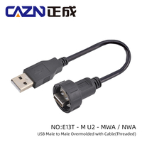 Cable USB 2.0 Impermeable IP67, Conector USB Macho a Hembra, Enchufe, Transformadores de 12v, Personalización de Cableado USB