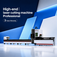 Machine de découpe laser de tubes CNC TSP à haute stabilité, entièrement automatique, avec 3 mandrins et tête mobile, pour tubes Raycus