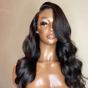 Unprocessed Raw Virgin Human Hair Natural Brazilian Body Wave Full Lace Wig Wig Silk Top