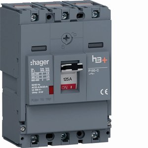 HCS125AC ปรับแต่งได้ด้วยสวิตช์ตัดวงจร Hagers รุ่น h3+ P160 3P 125A - Product Image 1