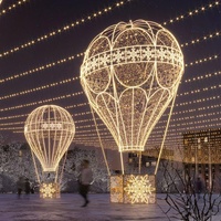Cadre en métal Décorations de Noël Motif de Noël 3D Ballon lumineux Extérieur Ballon géant de Noël Lumière