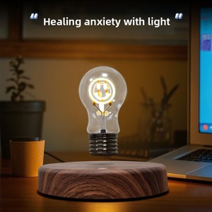 <b>Light</b> Bulb Night <b>Light</b> Magnetic Floating <b>Plug</b>-<b>in</b> Desk Lamp Touch Control LED Warm White Modern ABS Minimalist - Product Image 2