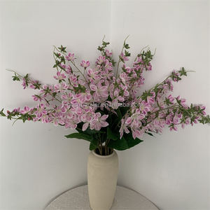 B-935 Fleurs artificielles en soie de haute qualité, simulation de <span class=keywords><strong>jasmin</strong></span> rose à 9 têtes, longue branche, plante suspendue pour mariage et Noël en intérieur - Product Image 6