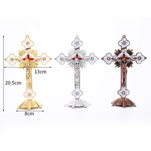 2023 사용자 정의 디자인 도매 종교 예수 금속 서 십자가, 장식 가톨릭 벽 십자가 - Product Image 1
