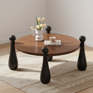 Table basse NKAHS en bois massif, style moderne du milieu du siècle, mobile, écologique, facile à nettoyer, artistique et créative, pour salon, chambre et salle à manger - Product Image 1