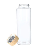 Bouteille en verre borosilicaté à fond épais et à large ouverture personnalisée bouteille de voyage en verre à boire pour le sport