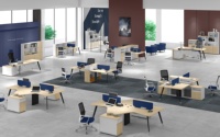Cloisons de bureau Meubles Poste de travail Quatre personnes Bureau 2 personnes en forme de T Bureau et chaises avec séparateur