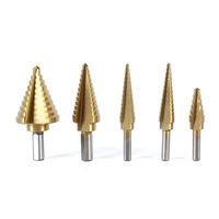 Jeu de 5 forets étagés Imperial Tower à manche triangulaire et rainure droite, outil de perçage et d'alésage pour boîtes en aluminium, fabrication chinoise pour le perçage du métal