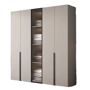 Grande <span class=keywords><strong>Armoire</strong></span>-<span class=keywords><strong>Penderie</strong></span> en Bois pour Chambre à Coucher avec Tiroirs et Rangement - Product Image 6