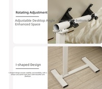 Bureau d'écriture de chevet personnalisable et hautement réglable avec fonction rabattable et roulettes pour un déplacement facile, table portable pour ordinateur portable
