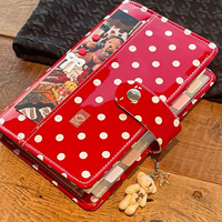 Agenda magnétique exclusif en cuir à pois imprimé UV, personnalisé A6, 100 feuilles, reliure spirale, carnet de budget Macaron, cadeau