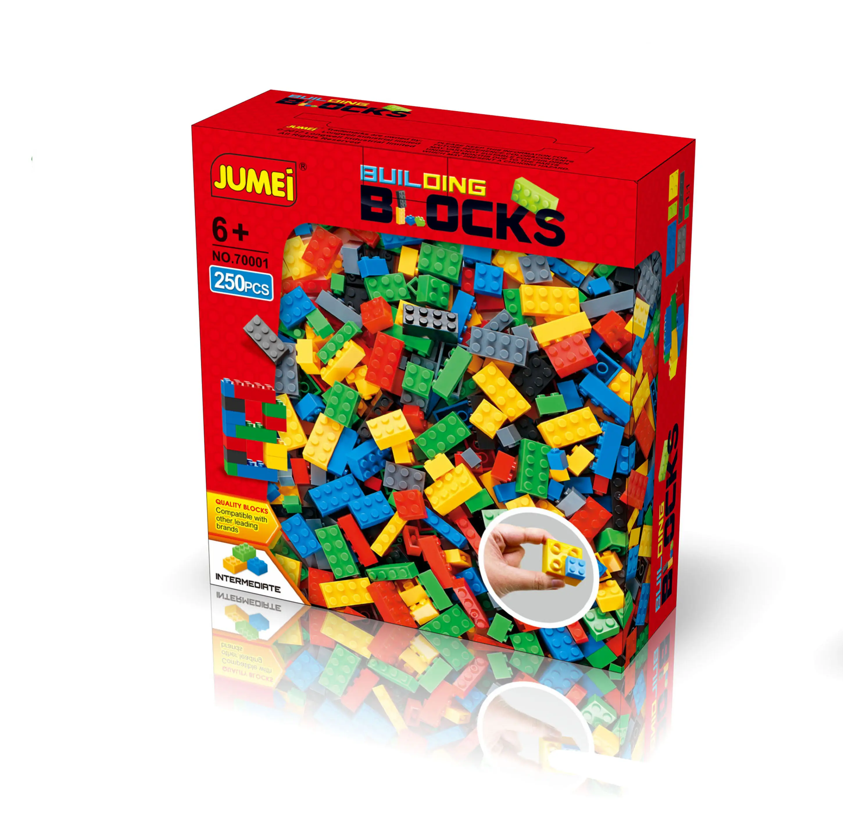 Kit de briques de construction classiques en plastique de 250 pièces, ensemble de blocs de construction de base de briques jouets de bricolage avec toutes les grandes marques