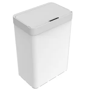 Poubelle Automatique 70L avec Couvercle 19 allon Salle de Bain Rectangulaire Sans Contact 3 Modes d'Ouverture Poubelle Smart Motion Sensor