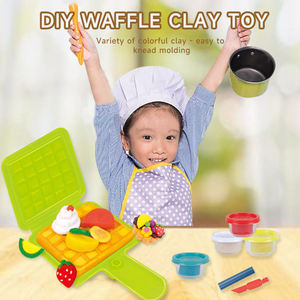 Kit de 4 pots de pâte à modeler colorée et outils de modelage, ensemble éducatif pour enfants, moule à gaufres DIY, pâte à modeler pour enfants de 3 ans et plus - Product Image 3