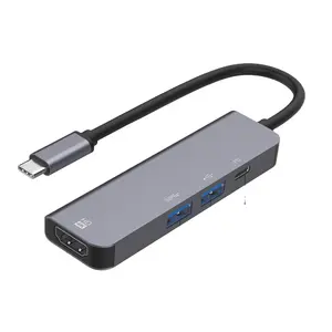 4 In 1 USB C 허브 이더넷 Rj45 Lan 유형 C 허브 USB 3 어댑터 4K HDMI Thunderbolt 3 USB-C 충전기 PD Mac Book Pro/Air