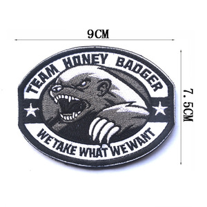 Embroidered Team Honey Badger Morale Armband <strong>Hook</strong> <strong>Loop</strong> Tactical Patches for Clothes Hats <strong>and</strong> Backpacks Personalized Decoration - Product Image 3