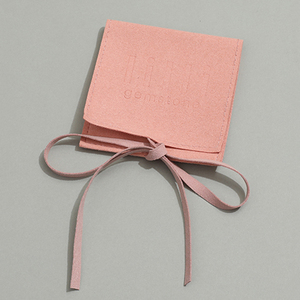 Bolsa de Joyería Ecológica Reciclada de Lujo con Logotipo Personalizado, Bolsa de Joyería de Microfibra con Cinta para Pendientes, Collares y Anillos - Product Image 3