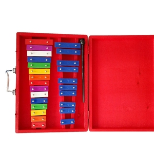 Wholesale 25 Tone Chromatic Glockenspiel Red Wooden Storage <b>Box</b> Handheld Xylophone For Children Early Education - Product Image 1