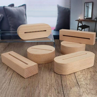Lámpara LED inalámbrica, Base LED ovalada de madera, soportes de luz nocturna con iluminación 3D, iluminación blanca cálida para decoración del hogar del dormitorio