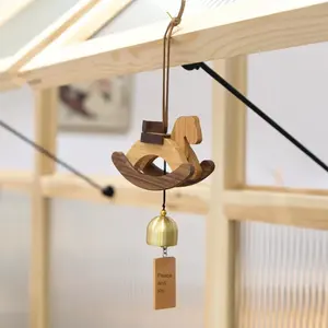 Carino stile giapponese piccolo in legno <span class=keywords><strong>dondolo</strong></span> cavallo carillon a vento per camera <span class=keywords><strong>da</strong></span> letto campanello decorazione appesa per il cortile di inaugurazione della casa - Product Image 4