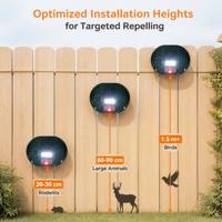 Répulsif Intelligent à Fréquence Variable pour Animaux, Détecteur de Mouvement PIR Intelligent avec Système d'Énergie Solaire, Fabrication OEM