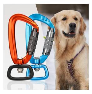 Mosquetón de bloqueo giratorio tipo D multifuncional, mosquetón giratorio, <span class=keywords><strong>Clip</strong></span> de gancho para correa de perro, hamaca, Camping, senderismo - Product Image 1