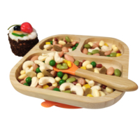 Assiette bébé en bambou écologique avec ventouse en silicone, best-seller 2026