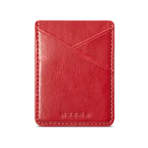 手机卡座上的钱包棒，带支架射频识别智能手机皮革贴纸卡座，适用于苹果安卓