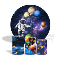 Support de toile de fond rond en métal, tissu imprimé personnalisé, fond circulaire pour mariage, fête, photomaton, décoration, cadre d'affichage