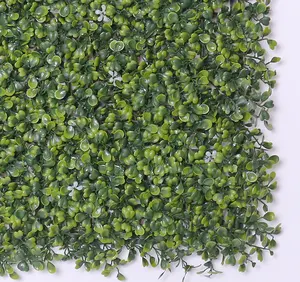 Valla de pared verde de Milán Artificial al por mayor de alta calidad, Material de hoja de vidrio PE vivo para decoración de jardín, césped Artificial