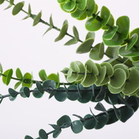 Tiges d'eucalyptus artificielles en gros, 38 cm, 42 cm, en plastique souple, fausse verdure, non-écaillable, pour décoration de maison et de table de mariage, lot de 30 pièces en vrac