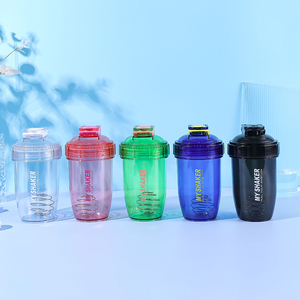 Bouteille de shaker de protéines en plastique de style nouveau de 17 onces 500ml pour la gymnastique avec boule de shaker en acier inoxydable - Product Image 6