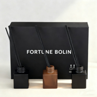 Ensembles de diffuseurs à roseaux de luxe en gros 100ml 200ml parfum de ménage en verre carré avec nouveau parfum sans feu